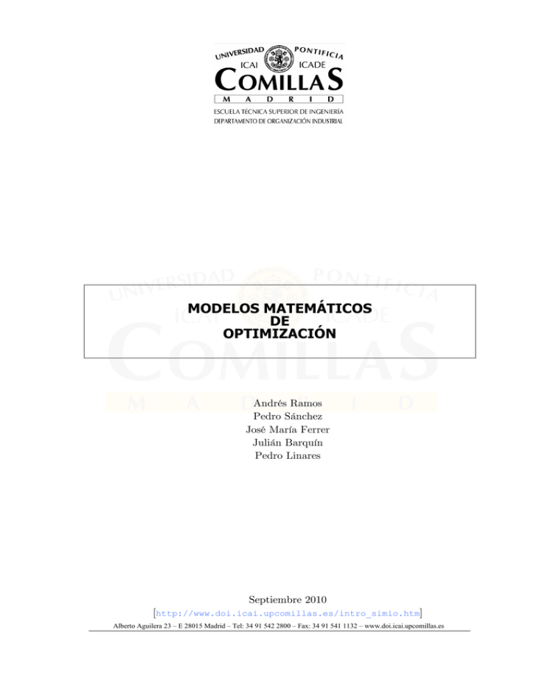 Modelos Matemáticos De Optimización