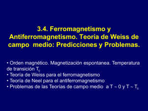 3.4. Ferromagnetismo y Antiferromagnetismo. Teoría de Weiss de