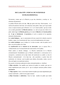 DECLARACIÓN JUDICIAL DE PATERNIDAD EXTRAMATRIMONIAL