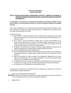 ACTA DE ACLARACIONES 1 PROCESO 2016