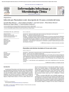 Infección por Plasmodium ovale: descripción de 16 casos y revisión