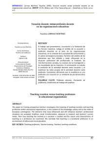 Vocación docente versus profesión docente en las organizaciones