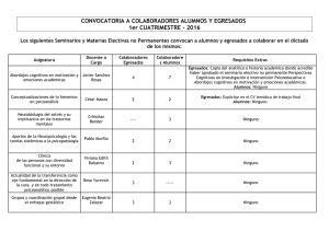 CONVOCATORIA A COLABORADORES ALUMNOS Y EGRESADOS