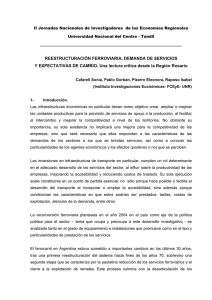 REESTRUCTURACI&Oacute;N FERROVIARIA, DEMANDA DE SERVICIOS