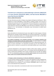 Transición de la evaluación de conformidad bajo la Directiva 2004