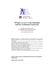 NETgine, a Lear C-Code Embedded Software Verification Framework