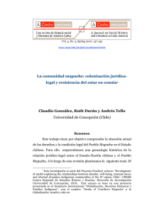 La comunidad mapuche: colonización jurídicalegal y resistencia del