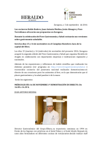 nota de prensa - Foro Gastronomía y Salud 2016