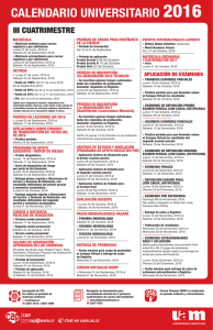 UAM Calendario Universitario I-2016