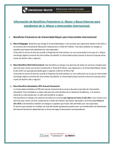 Información de Beneficios Financieros U. Mayor y Becas Externas