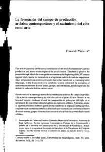 La formación del campo de producción artística contemporáneo y el