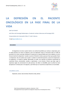 La depresión en el paciente oncológico en la fase final de la vida