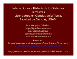 Interacciones e Historia de los Sistemas Terrestres Licenciatura en