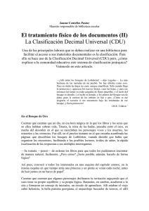 MB13 El tratamiento físico de los documentos (II) La Clasificación