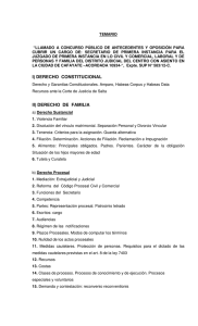 I) DERECHO CONSTITUCIONAL II) DERECHO DE FAMILIA