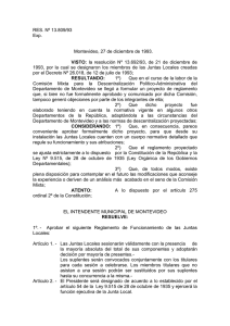 Reglamento Juntas Locales - Intendencia de Montevideo.