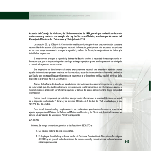 Acuerdo del Consejo de Ministros, de 28 de noviembre de 1986