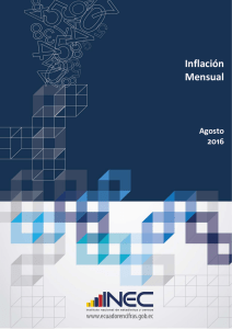 Reporte Inflación Agosto 2016 - Instituto Nacional de Estadística y