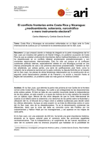 El conflicto fronterizo entre Costa Rica y Nicaragua