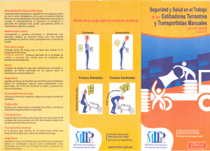 Manipulación manual de carga - Ministerio de Trabajo y Promoción