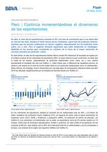 Perú | Continúa incrementándose el dinamismo de las exportaciones