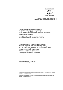 Council of Europe Convention on the counterfeiting of medical