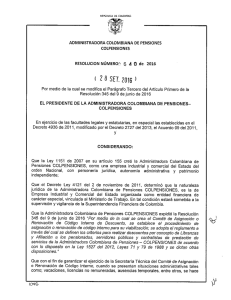 Page 1 REPUBLICA DE COLOMBIÁ: ADMINISTRADORA