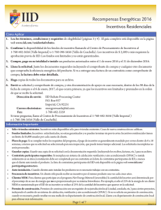 Recompensas Energéticas 2016 Incentivos Residenciales