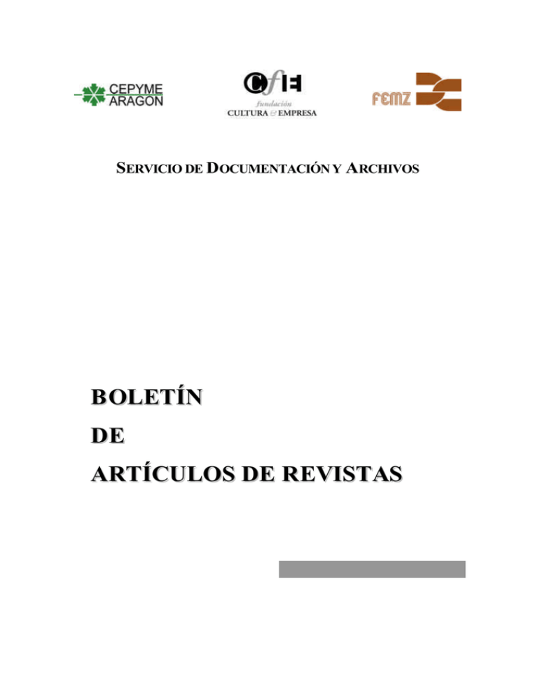 BOLETÍN DE ARTÍCULOS DE REVISTAS