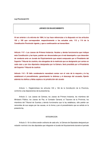 Ley 313 - Jurado de Enjuiciamiento - Poder Judicial de la Provincia