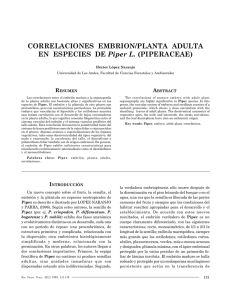CORRELACIONES EMBRION/PLANTA ADULTA EN