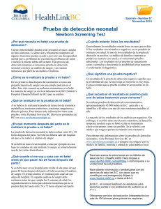 Newborn Screening Test - HealthLinkBC File #67