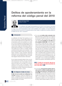 Delitos de apoderamiento en la reforma del código penal del 2010