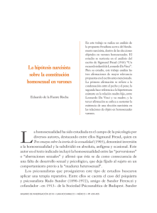 La hipótesis narcisista sobre la constitución homosexual en varones