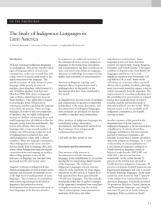 The Study of Indigenous Languages in Latin America