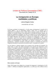 La inmigración en Europa: realidades y políticas