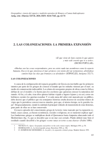 2. LAS COLONIZACIONES: LA PRIMERA EXPANSIÓN