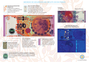 medidas de seguridad del billete de eva peron