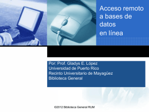 Acceso remoto a bases de datos - Recinto Universitario de Mayagüez