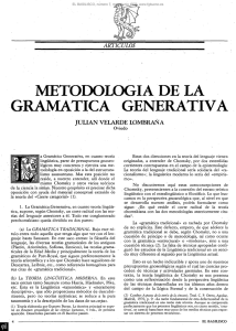 GRAMÁTICA GENERATIVA - Fundación Gustavo Bueno