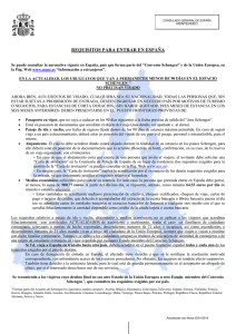 Requisitos de ingreso a España - Ministerio de Relaciones Exteriores