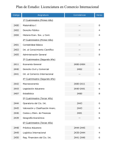 Plan de Estudio: Licenciatura en Comercio Internacional
