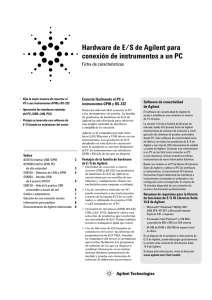 Hardware de E/S de Agilent para conexión de instrumentos a un PC