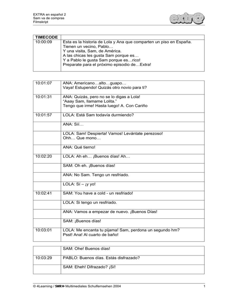 EXTRA en español 2 Filmskript