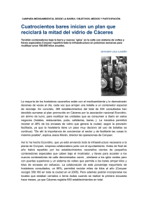 Cuatrocientos bares inician un plan que reciclar&aacute; la mitad del vidrio