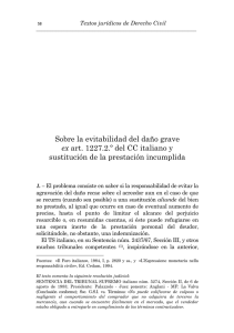 Sobre la evitabilidad del daño grave ex art. 1227.2.º del CC italiano