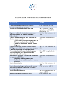 CALENDARIO DE ACTIVIDADES ACADÉMICAS 2016