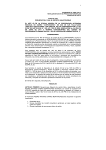 AUTO No. 062 POR MEDIO DEL CUAL SE DECRETA UNAS