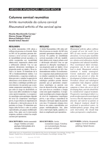 Columna cervical reumática Artrite reumatoide da coluna cervical