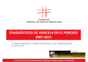 diagnósticos de varicela en el periodo 2007‐2015